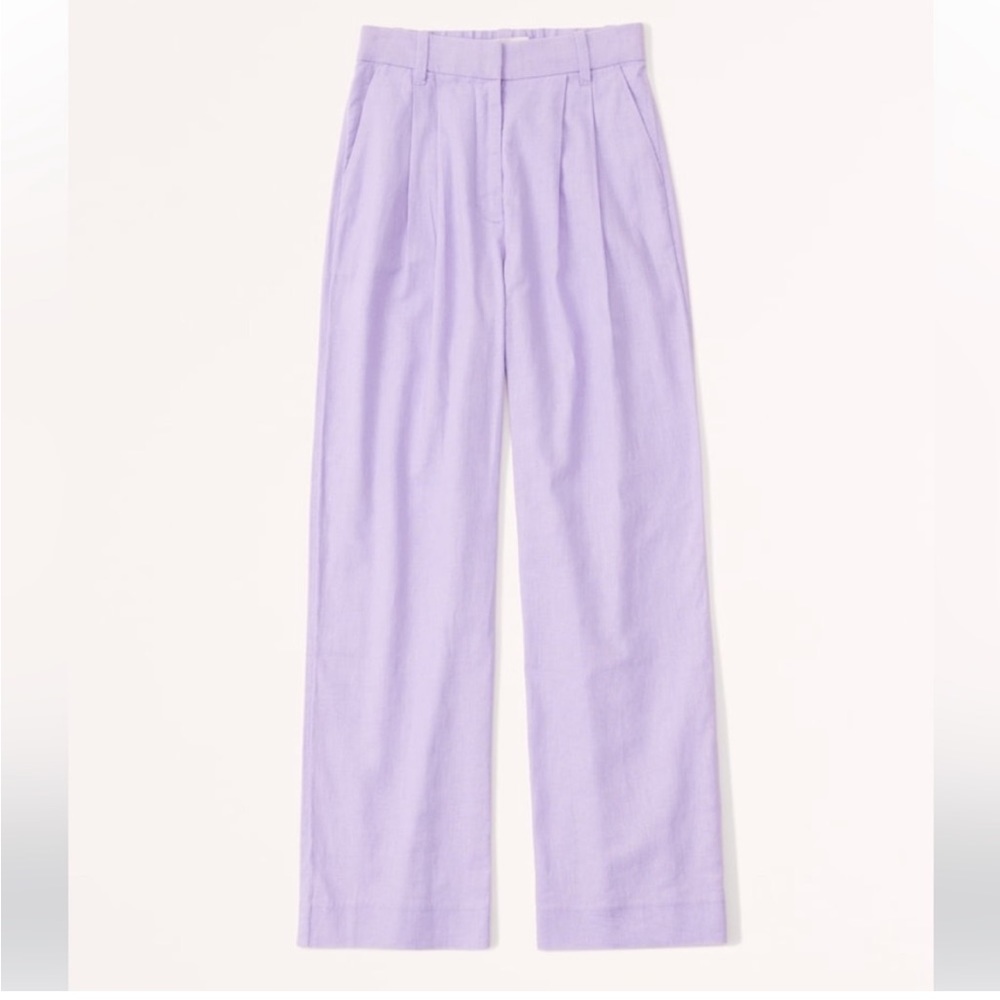 Abercrombie linen blend wide leg trouser pant ( Sloane Style )